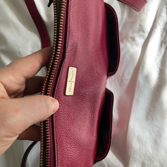 Cole Haan Pebbled Raspberry Leather Crossbody - Picture 3 of 7